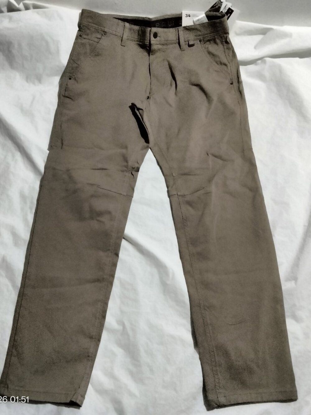 Projek Raw Bungeeflex Smart Fit Pants Mens 34x30 Cashew Tan Khaki Stretch NWT